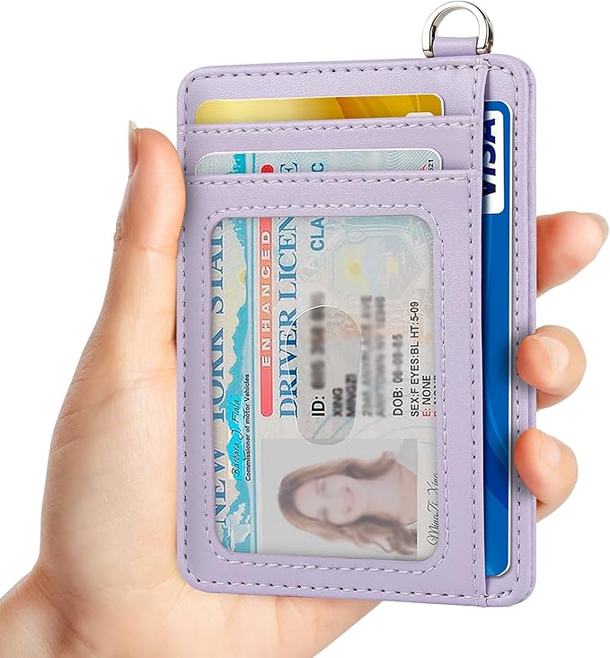 Slim Minimalist Front Pocket Wallet, RFID Blocking Credit Card Holder Wallet with Detachable D-Shackle for Men Women - Image 3