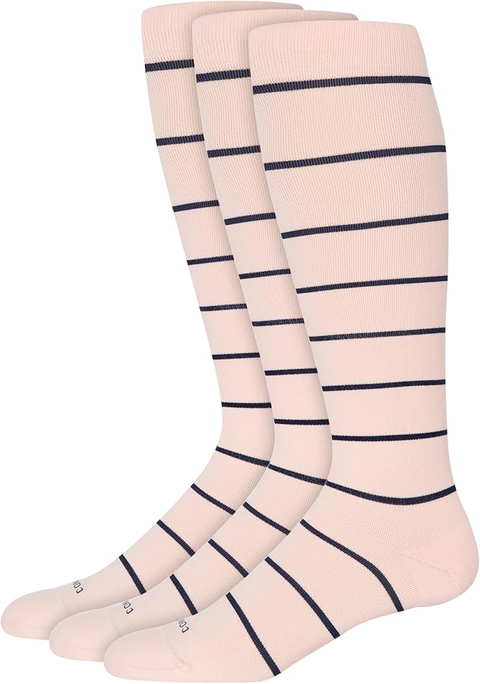 Nylon Knee High Socks - 15-20mmHg Graduated Compression Socks - Soft & Breathable Support Unisex Socks by Comrad