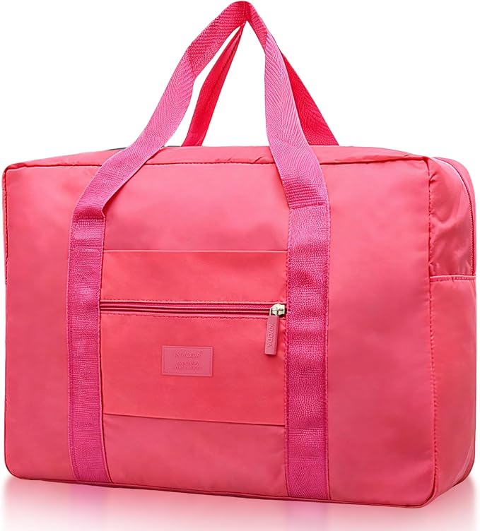 INVODA Travel Bag for Women Foldable Carry on Duffel Bag Waterproof Tote Weekender Luggage Bag (Red) by INVODA