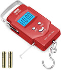 Dr.meter Fish Scale, 110 lb Digital Luggage Scale with Tape | 110 lb Capacity, Backlit LCD, Built-In Tape, Includes 2 AAA Batteries, Compact Pocket Size by Drmeter