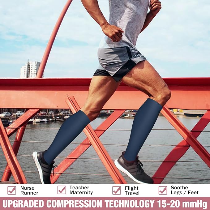 Compression Socks for Women & Men Circulation (6 Pairs) 15-20 mmHg is Best Support for Athletic Running,Nurse - Image 4