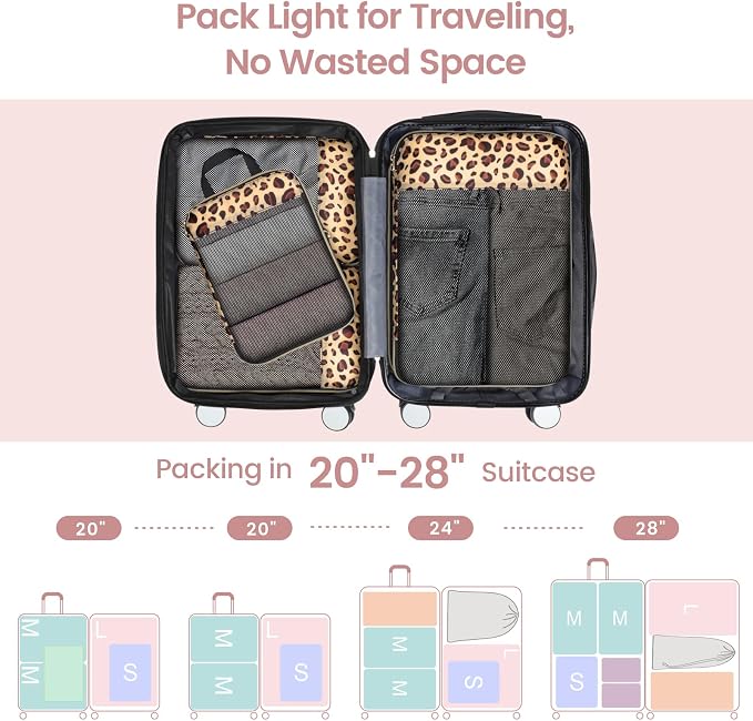 Cambond Compression Packing Cubes for Travel Women - Lightweight Luggage Organizers Bag Packing Cubes for Carry on Suitcases - Image 5