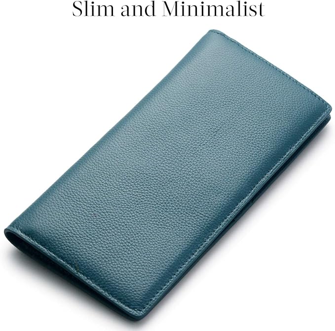 Bveyzi Ultra Slim Thin Leather RFID Blocking Credit Card Holder Bifold Clutch Wallets for Women - Image 3