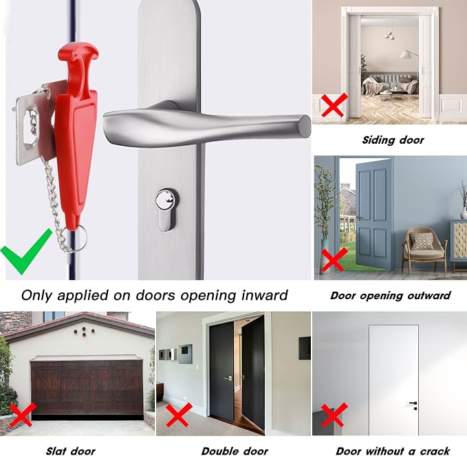 Portable Door Lock, Hotel Travel Door Lock Security for Home and Travel | Hotel Safety Device for Door Security, Portable Lock for Hotel Room, Apartment, College Dorm and Travel - Image 6