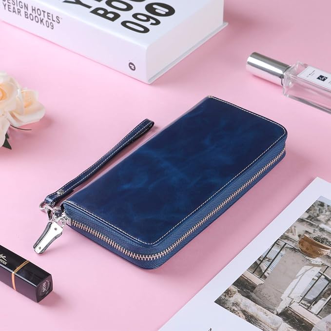 Small Compact Women Wallet RFID Blocking Genuine Leather Bifold Purse with ID Windows - Image 5