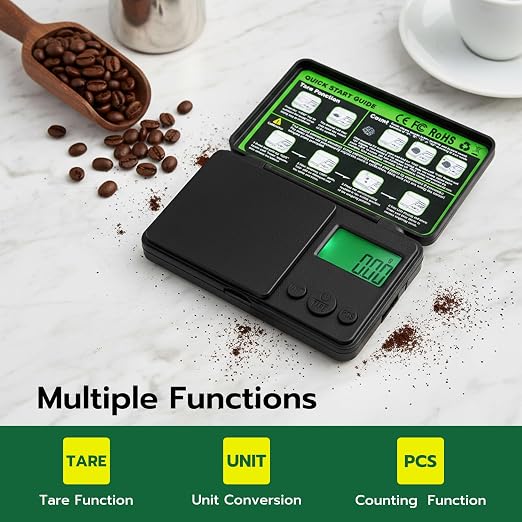 0.01g/500g Digital Milligram Scale, Pocket Micro Scale with Tare Weight Function,Calibration Weight ＆ Backlit LCD Display, Mini Precision Scale for Weighing Powder, Gold, Jewelry, Mini Food - Image 5