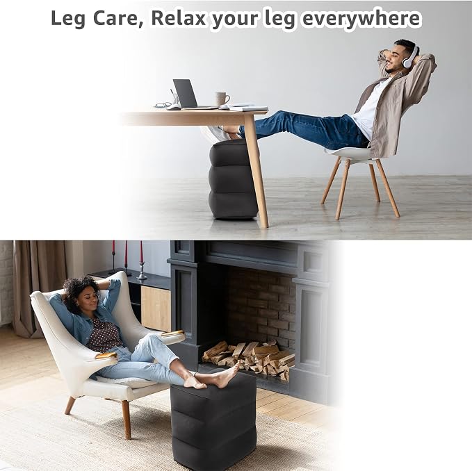 [2-Pack] Rewondah Inflatable Foot Rest Airplane, Kids Airplane Bed | Adjustable Height Travel Foot Rest Pillow | Toddler Flights Seat Extender | Inflatable Foot Rest for Air Travel Flights Train, Car - Image 4