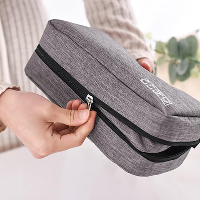 Travel toilet bag is used to store toiletries, Suitable for short-term travel use hanging toilet bag (Gray) - Image 3