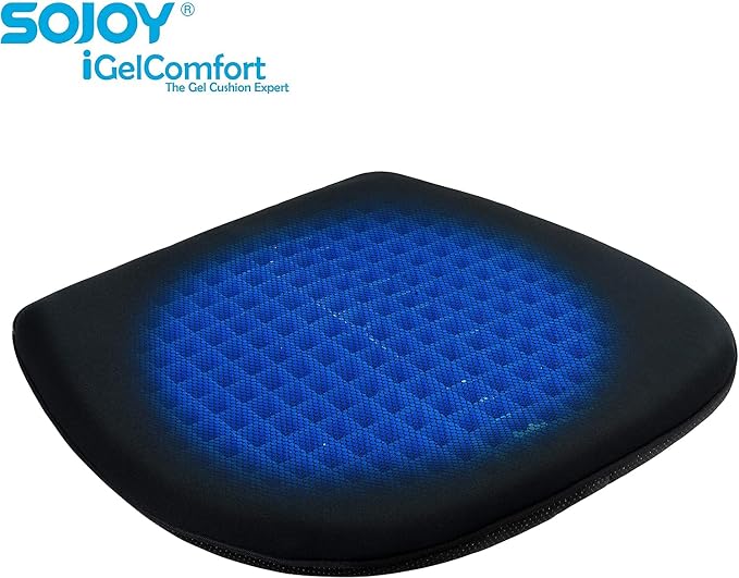 Coccyx Gel Seat Cushion- Orthopedic Memory Foam Chair Cushions for Home Kitchen Office Desk Car Truck Airplane (Black) - Image 8
