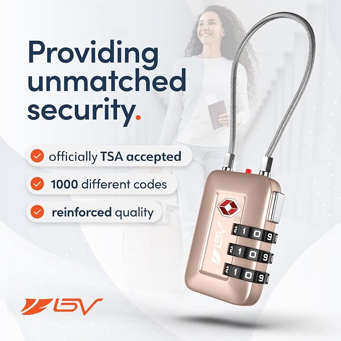 TSA Accepted Luggage Travel Lock, Set-Your-Own Combination Lock for School Gym Locker, Luggage Suitcase Baggage Locks, Filing Cabinets, Toolbox, Case (Titanium, 4 Pack) - Image 3