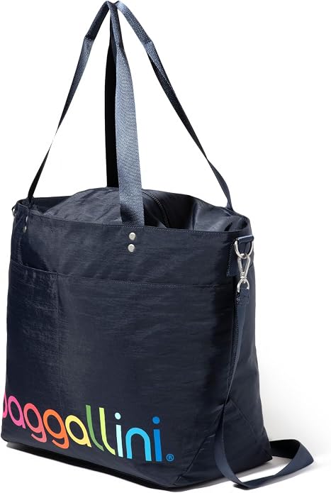 Baggallini Carryall Tote - Lightweight Nylon Zipper Top Weekender Travel Beach Bag w/Luggage Sleeve - Image 9