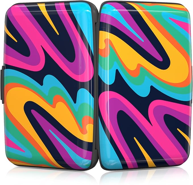 Rimilak Aluminuml Credit Card Holder,Flowing Color | Mini Credit Card Wallet RFID Blocking Slim Metal Hard Case for Women Men - Image 5