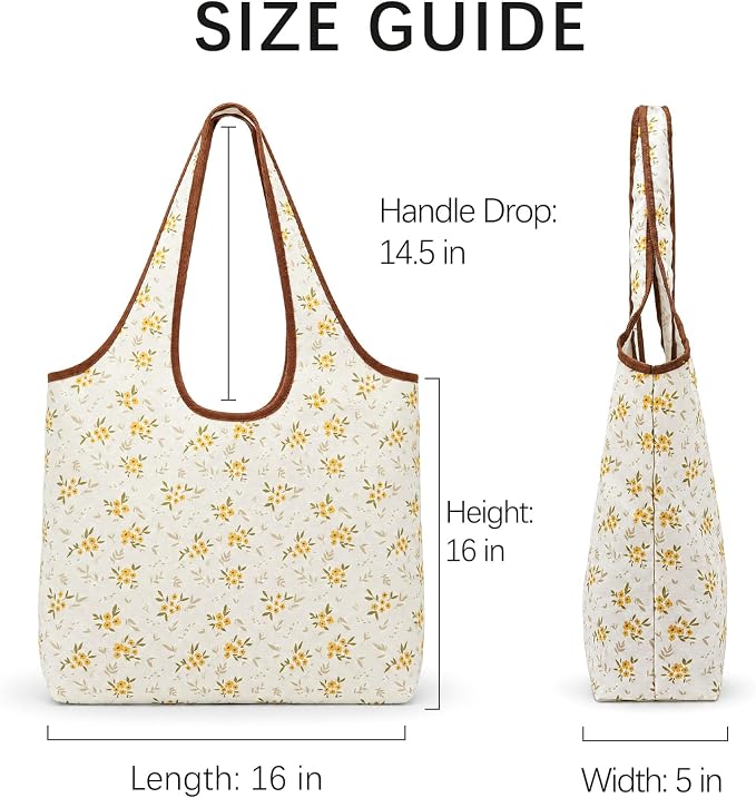 Montana West Foldable Canvas Tote Bag for Women Large Shoulder Bag with Built-In Zip Pouch - Image 4