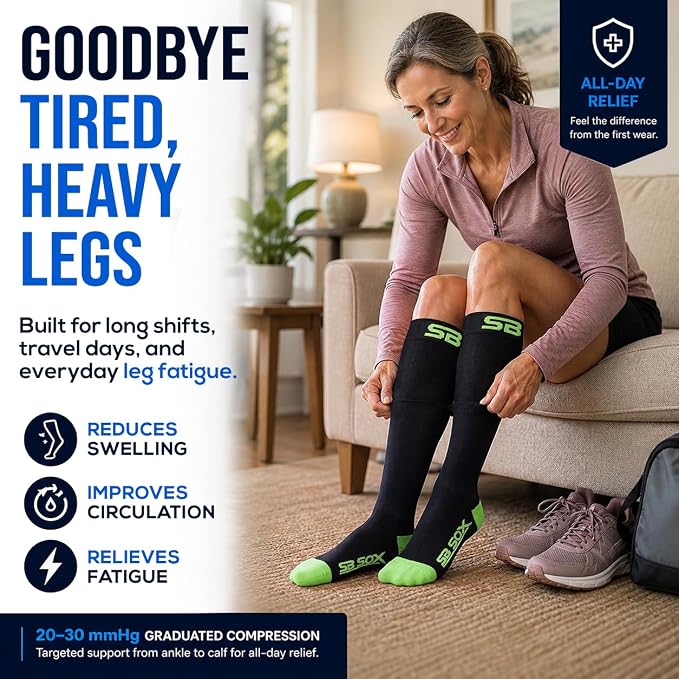 SB SOX Compression Socks for Men & Women (20-30mmHg) | Best Quality Compression Socks for Flying, Medical, Sports, Wide Calf Fit, Pregnancy, and Daily Wear. Trusted since 2016. - Image 2