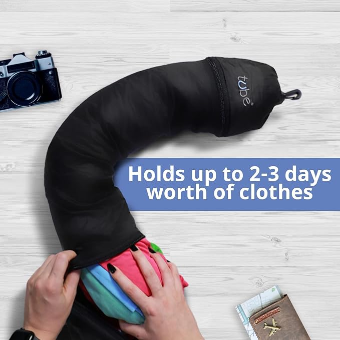 TUBE Travel Neck Pillow Stuffed with Clothes - Extra Carry On Storage for Flights - Avoid Baggage Fees - Splashproof Neck Pillow for Airplane Travel | Stuffable Travel Pillow for Women & Men - Image 3