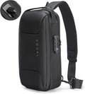 VGOAL Anti Theft Crossbody Bag for Men Sling Backpack Chest Shoulder Bag | Waterproof,Combination Lock,USB Charge Port,Portable,Minimalist,13*6.7*3.5Inch,Fit 9.7" IPad,Business,Travel,Cycling,Hiking by VGOAL