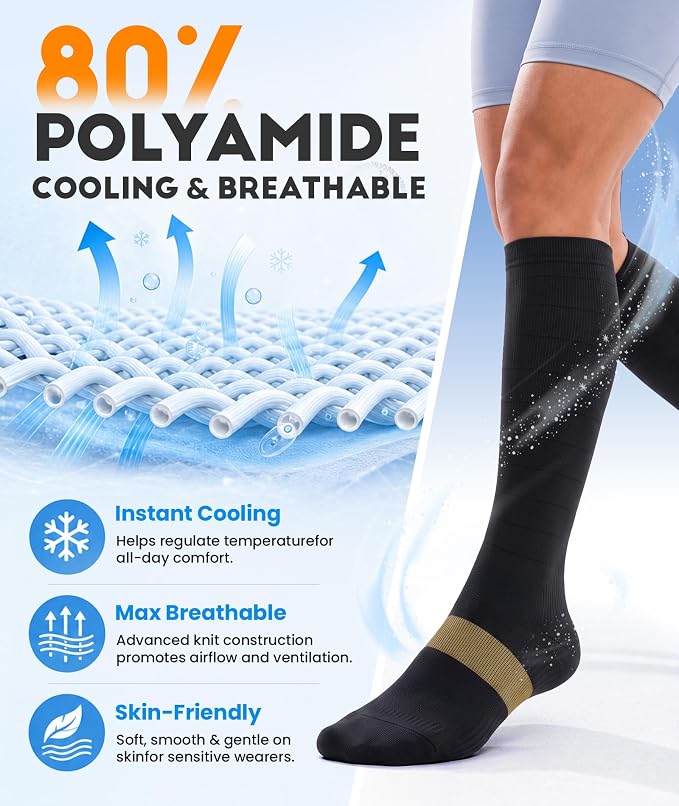 RUIXUE Compression Socks Women Men, All-Day Comfort 20-30mmHg Circulation Support for Nurse Travel Flying Daily Running Sports Use - Image 3