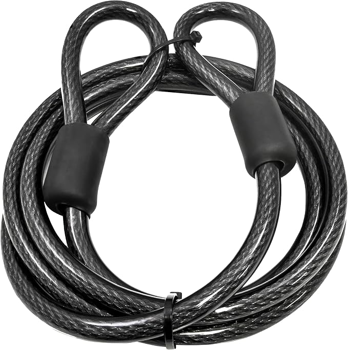 Lumintrail 12mm (1/2 inch) Heavy-Duty Security Cable, Vinyl Coated Braided Steel with Sealed Looped Ends (4', 7', 10', 15', 20', 25' or 30') (20-FT) by Lumintrail