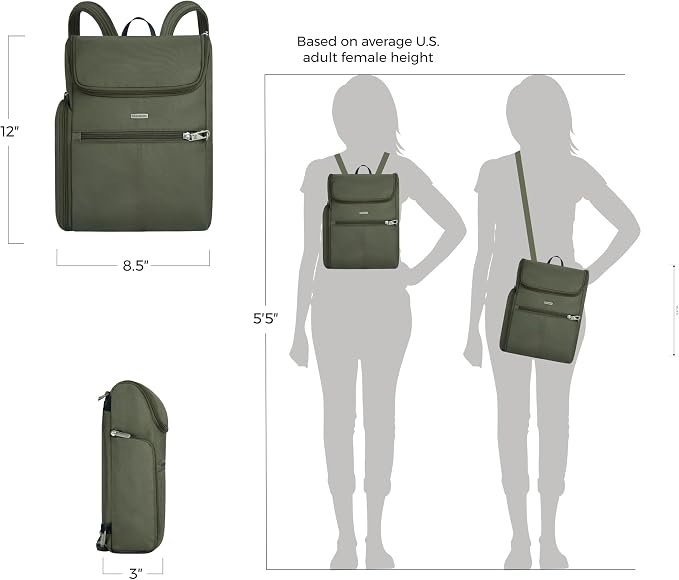 Travelon Anti-Theft Classic Small Convertible Backpack - Image 4