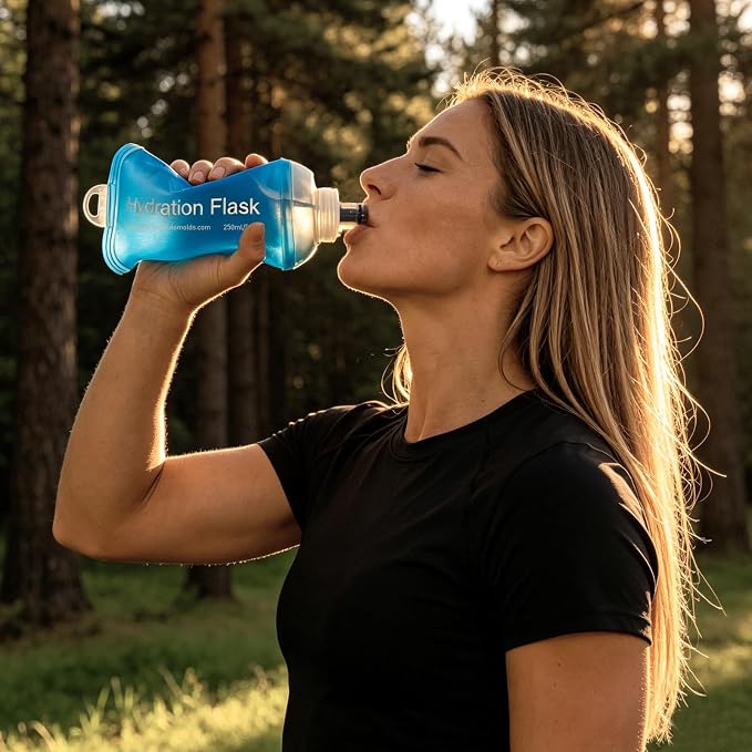 150ML Soft Flask, TPU Collapsible Soft Water Bottle for Hydration Pack, Running Vest, Leak-Proof Folding Water Bottle for Hiking Cycling Climbing Jogging- 1Pcs, Blue - Image 4