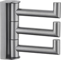 Angle Simple Swivel Hook 3 Arms, Towel Hook for Bathroom, Gunmetal Gray | SUS304 Stainless Steel, Foldable Hand Towel Holder, Compact & Heavy Duty for Shower Closet Kitchen, Screws Wall Mount by AngleSimple