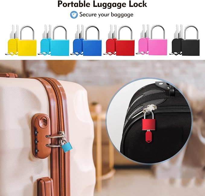 6Pcs Luggage Locks Small Suitcase Locks with Keys Plastic-Covered Mini Padlock for Suitcase Backpack Box Bag - Image 5