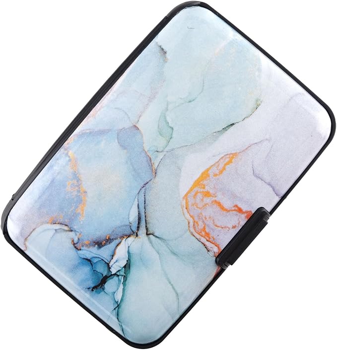 RFID Blocking Credit Card Holder for Men Women - Stylish Travel Wallet - Best protection for Bank Debit, ID, ATM, Cards against Scanning Criminals (Marbling) - Image 3