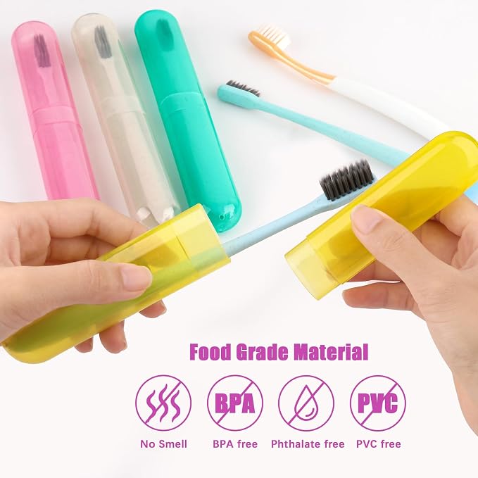 6 Pack Travel Toothbrush Case, Breathable Portable Toothbrush Holder, Plastic Toothbrush Cover Container for Traveling, Bathroom, School, Home, Business, Camping - Image 3
