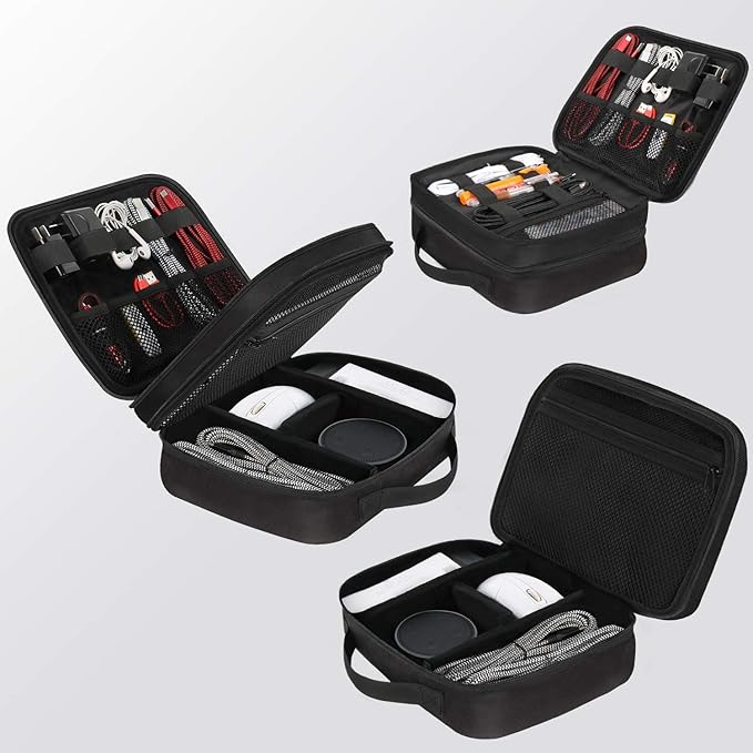 MATEIN Electronics Organizer Travel Case, Cable Organizer Bag, Black | Water Resistant, Gifts for Men, Storage Bag for Camera Accessories, for Travel Essentials, Phone, Cord & Tablet - Image 3