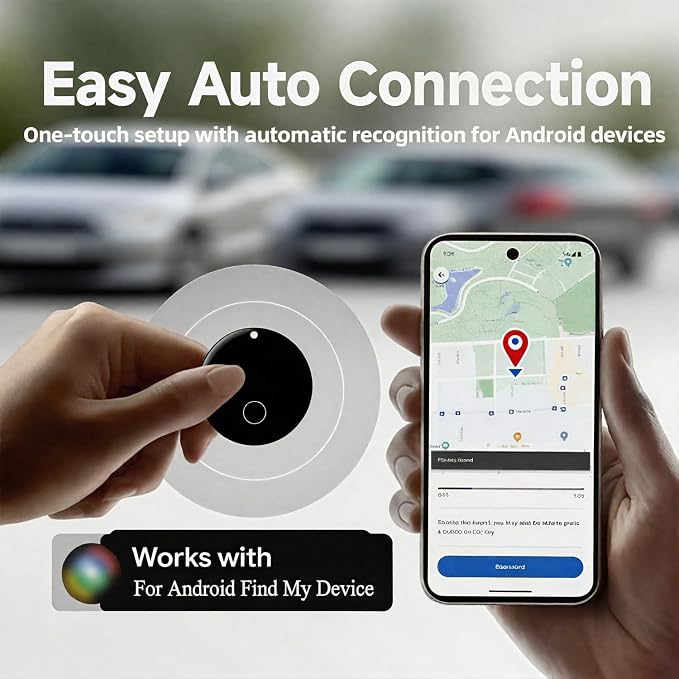 Android GPS Tracker for Vehicles No Subscription, 2 Pack | Hidden Tracking Device, Car Tracker Compatible with Google Find My, Smart Tag with Audio for Kids, Key, Dogs, Luggage, Bag - Image 3