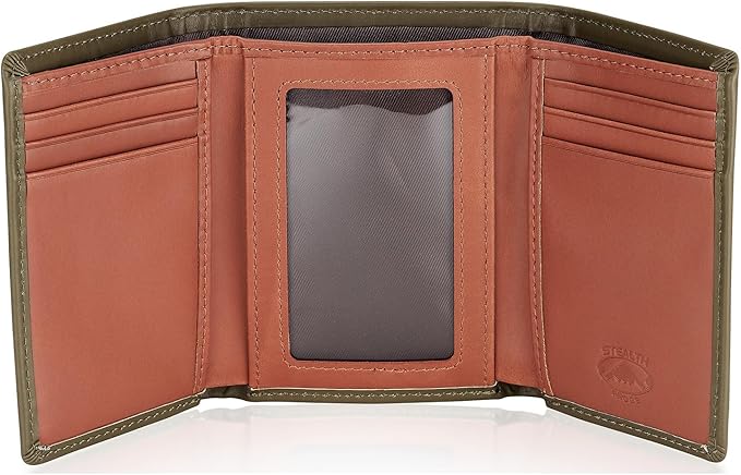 Stealth Mode Trifold Leather Wallet for Men with RFID Blocking (Camo) | Top Grain Napa Leather, 9 Card Slots, ID Window, Gift Box – Gift for Dad, Husband, or Son by StealthModeWallets
