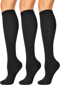 3 Pairs Compression Socks for Women & Men 15-20 mmHg, Knee High | Best Support for Cycling Athletic Hiking Running by Unknown