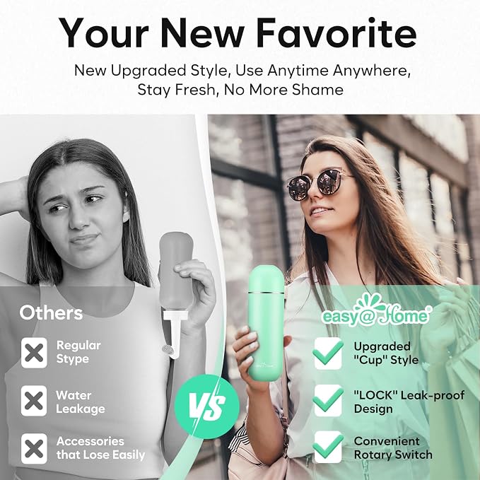 Easy@Home Portable Bidet for Travel - Peri Bottle for Postpartum Care Green | 380ml (12.8oz) Handheld Sprayer, BPA-Free, Personal Hygiene for Women & Men | EPB-01 - Image 7
