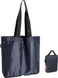 pack all 16L Foldable Shoulder Tote Bag, Lightweight Grocery Shopping Bag | Ultralight, Packable, Water Resistant, Tear Resistant Nylon, Zipper Closure, Compact for Travel, Work and Camping, Navy by packall