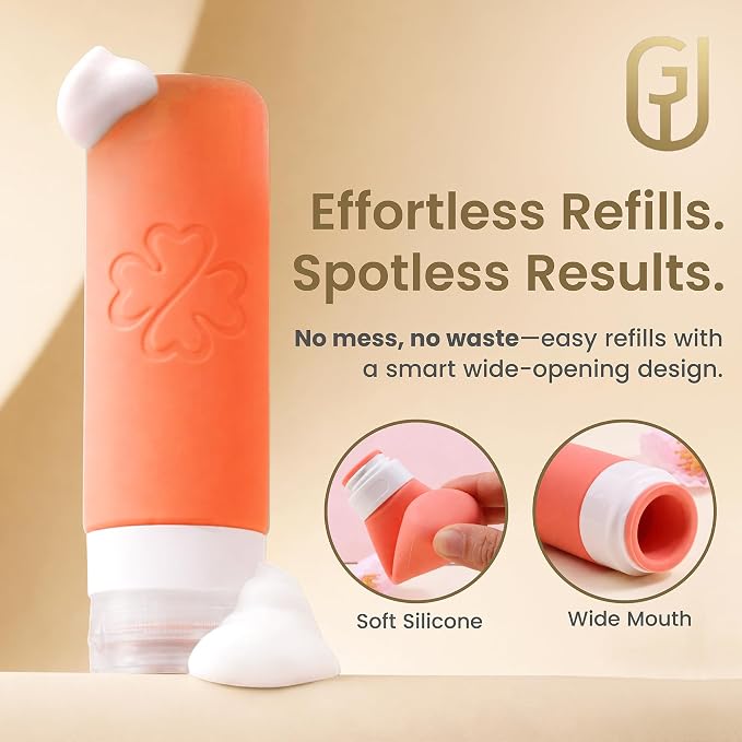 26-Piece TSA Approved Travel Toiletry Kit, Leak-Proof Silicone Refillable Bottles for Shampoo, Conditioner & Lotion, Travel Size Containers with Pill Organizer, Spray Bottle & Sewing Kit - Image 6