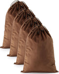 4 Pcs Shoe Bags for Travel, Dust Velvet Bag, Mocha Mousse, 17.3x12.6 Inch | Washable & Reusable Travel Shoe Bags, Dustproof Shoe Bags with Drawstring Closure, Suitable for Travel, Home Storage by WelcometoFantasyLife