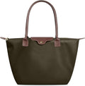 Nylon Tote Bag for Women, Lightweight Foldable Shoulder Tote with Zipper, Large Work Travel Bag for Everyday Use by ALUWU