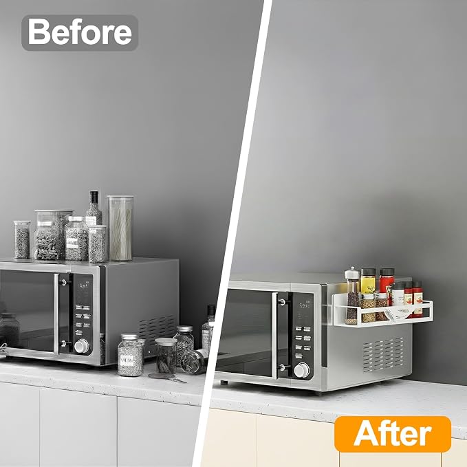 Magnetic Spice Rack for Refrigerator, 4-Pack Metal Seasoning Organizer for Kitchen Storage Organization, Space Saving Magnetic Shelf for Fridge, Pantry, Laundry Room, White - Image 9