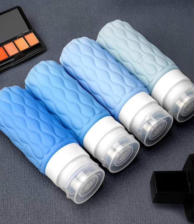 3.4oz Silicone Travel Bottles for Toiletries Refillable Liquid Accessories | for Shampoo and Conditioner, TSA Approved Leakproof Squeeze Bottles Travel-friendly with Labels/Clear Bag - Image 5