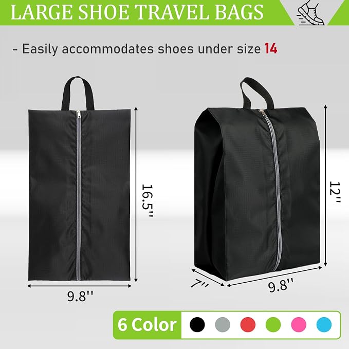 Shoe Bags for Travel, Set of 6 Pack Shoe Travel Bags for Packing Large | Large Waterproof Portable Travel Shoe Bag with Zipper Travel Essentials Women for and Men - Image 2