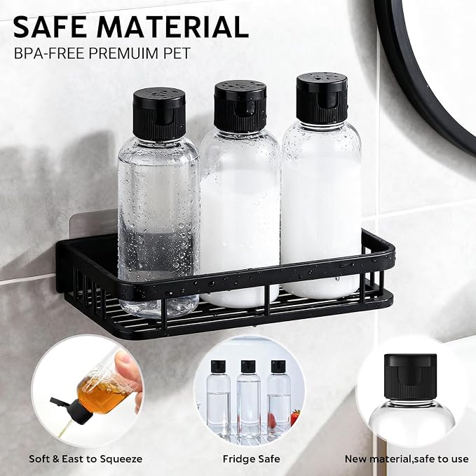 5 Pack 3.4 oz Travel Bottles for Toiletries, TSA Approved Leak Proof Refillable Travel Size Containers, Clear Plastic Shampoo Bottles for Lotion Conditioner - Image 5