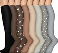 8 Pairs Compression Socks Women Men 15-20mmHg Knee High Support Circulation | Copper Nylon Graduated Stockings,Leg Fatigue, Nurses, Pregnancy, Running, Travel, Flight, Athletic, Medical by ACTINPUT