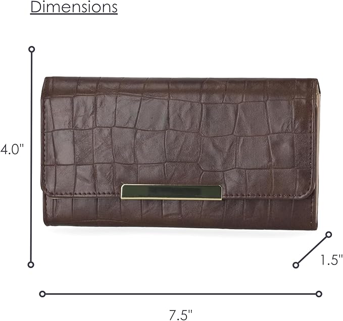 Mundi File Master Womens RFID Blocking Wallet Clutch Organizer With Change Pocket - Image 3
