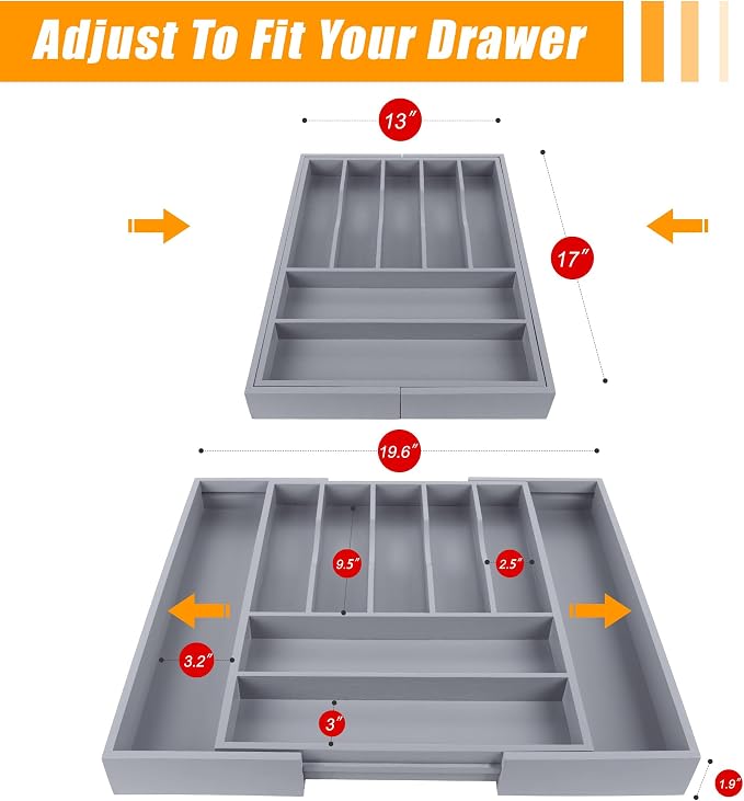 Kitchen Silverware Drawer Organizer and Storage Cabinet Utensil Rack Bathroom Counter Vanity Extra Large Big Cooking Drawer Organizers Countertop Pantry Storage Cabinet Best Kitchen Must Haves 2025 - Image 2