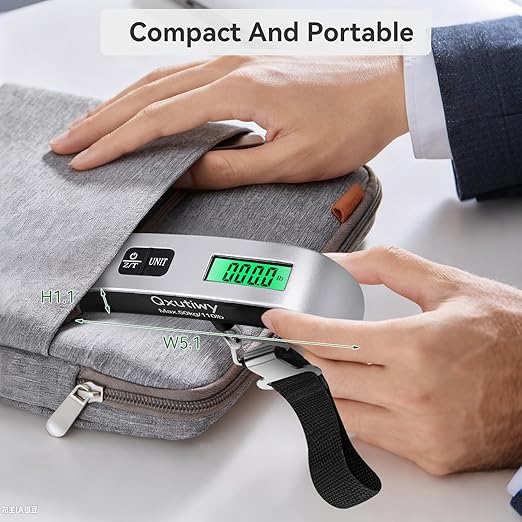 Luggage Scale, 110 Pounds Digital Luggage Scale Battery Included | Widen Upgrade Rubber Grip, with LED Display, Portable, Temperature Sensor, Peeling Function for Travel - Image 5