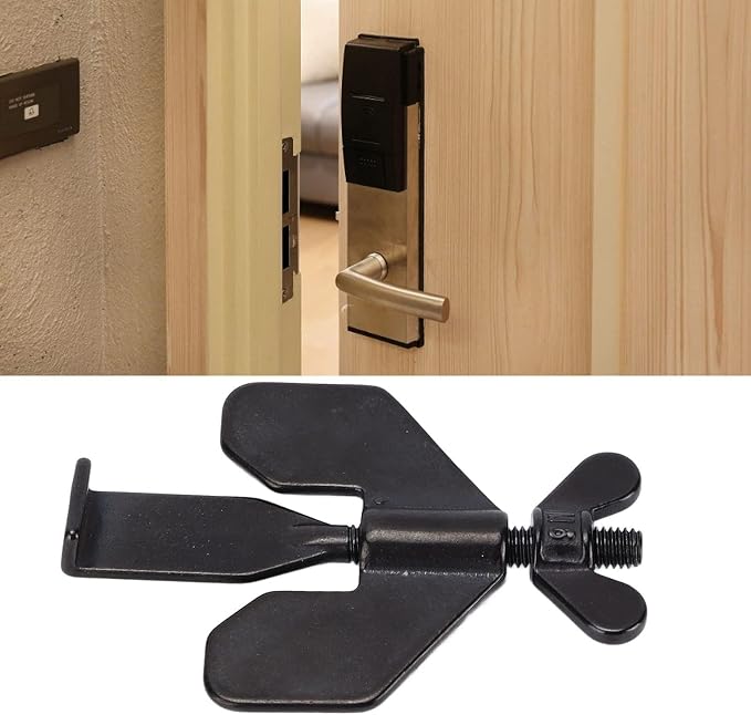 Portable Door Lock, Security Door Lock Hotel Door Lock Travel Door Lock Door Safety Locks from Inside Door Lock for Hotel Rooms (Black) - Image 4