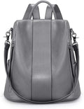 S-ZONE Leather Backpack Purses for Women Antitheft Rucksack Shoulder Bag Medium | Genuine Leather, Medium Fits 9.7-inch Tablet, for Work Travel Daily Commute, Multi Pockets, Adjustable Dual Straps by S-ZONE