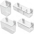 4 Pack Plastic Over Cabinet Door Organizer, Adhesive Mount Storage Organizer Container Makeup Organizer Hanging Basket Bins for Craft Room, Pantry, Office, Space Saving Holder for Kitchen Bags by vacane