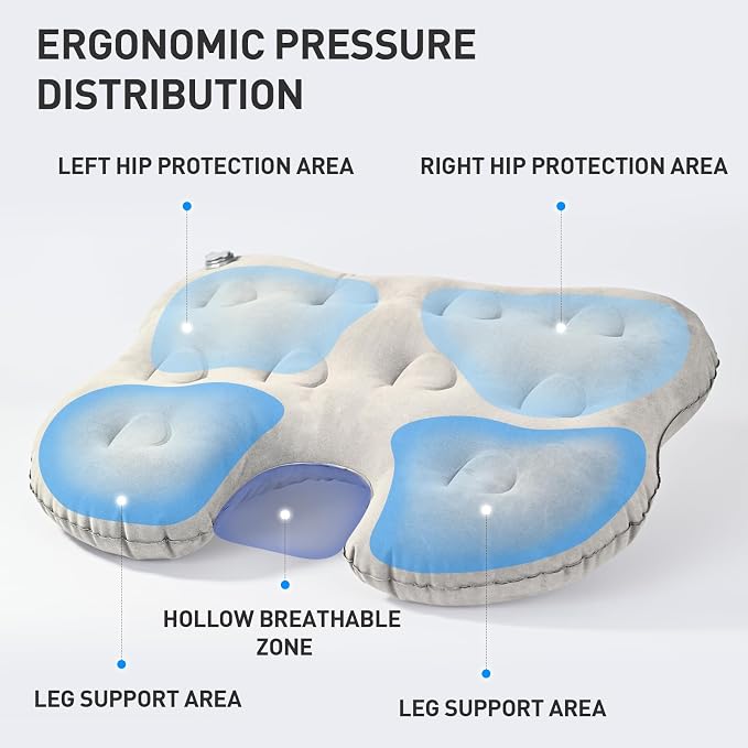 Inflatable Stadium Seat Cushion: Portable & Lightweight Airplane Seat Cushion - Ideal for Office Chairs, School Bleachers, Stadium Seats, Wheelchairs, Ergonomic Travel Air Pad - Image 4