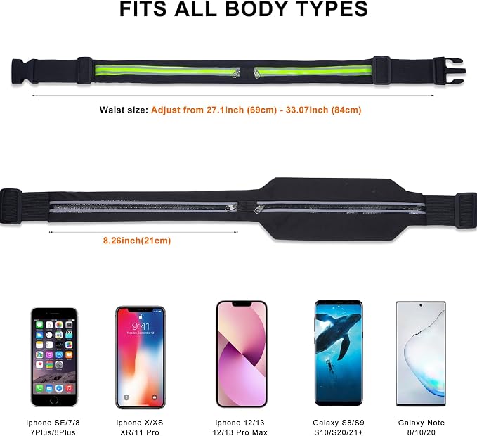 Running Belt Fanny Packs for women and men,Belt Bag for Hiking Cycling Workout,Reflective Fanny Packs for Men Runners Belt Compatible with iPhone13,12 pro,Travelling Money Phone Holder for Running - Image 3